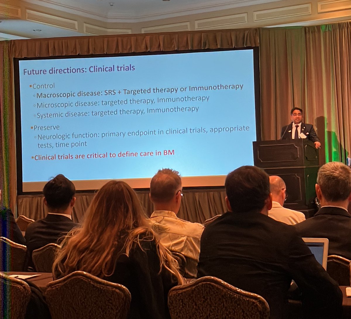 MiamiCancerInst's tweet photo. π‘π§ Dr. Ahluwalia @BrainTumorDoc shares the latest developments for #clinicaltrials on SRS + targeted therapies at #MiamiCancerInstitute π―π¬
#IRREM23 #IRRF23 #CancerResearch #BaptistHealthResearch #MedTwitter https://t.co/RQVo5akLfG