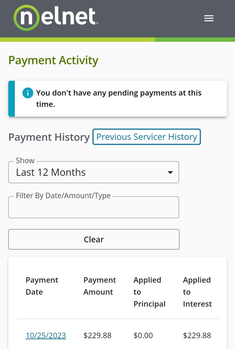 THIS is why student loans need to be reformed. I paid exactly what I was supposed to pay, and NOTHING went to principle. I currently owe DOUBLE what I actually borrowed.

#StudentLoans #StudentLoan #StudentLoanRepayment 

cc: @ValerieFoushee @SenThomTillis @SenTedBuddNC