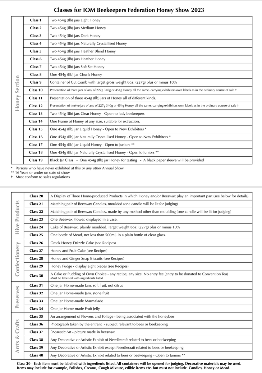 The IOMBF 2023 Honey Show is next weekend.....come on the Ramsey beekeepers!!!🥇🥈🥉