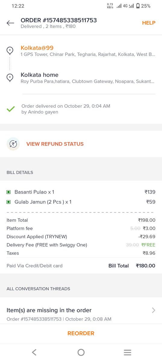 shaw_sync's tweet photo. @SwiggyCares Please contact your swiggy delivery partner that he needs any help or not. https://t.co/63klaX483C