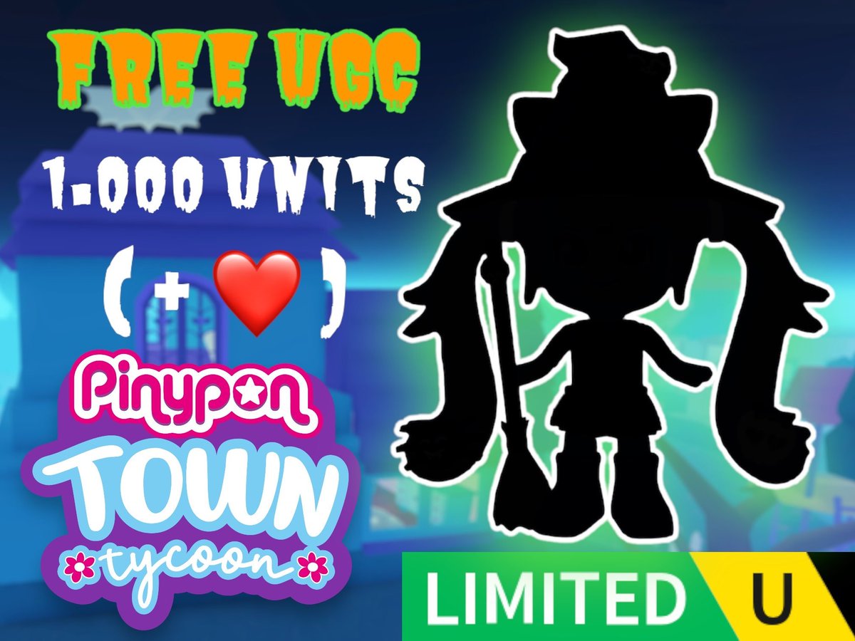 We've just launched the beta for "Pinypon Town Tycoon" to all #Roblox users! 🎉 To celebrate, we're releasing 1,000 free UGC items from the 'terrific' Halloween zone tomorrow. 🎃 For every like ❤️, we'll add 1 more unit, and for every retweet 🚀, we'll add 5! Let's see how many