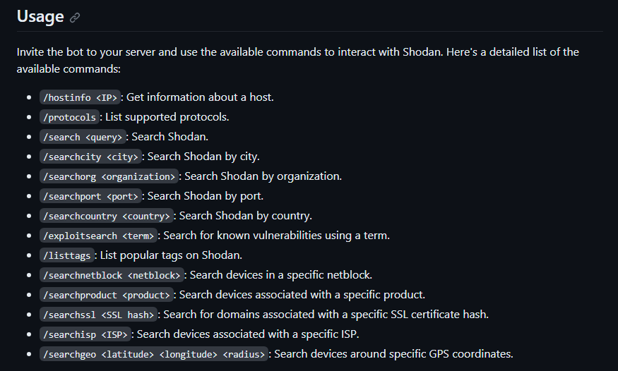 ShodanBot A #Discord bot to interact with the #Shodan API, allowing users to fetch information about devices, services, and vulnerabilities. github.com/RocketGod-git/… #OSINT #cybersecurity #infosec