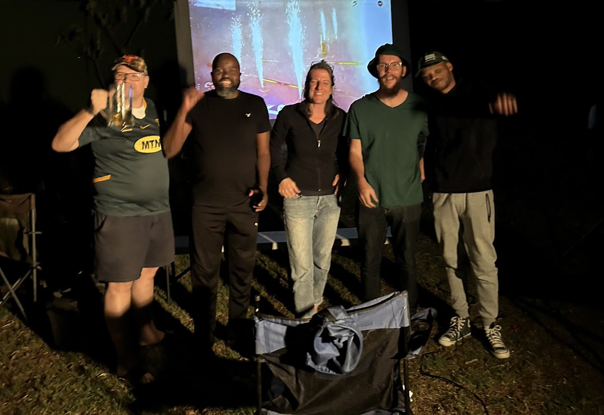 henriettefroh's tweet photo. Joined a street group fan park event to watch the 10th Rugby World Cup Final on a big screen at Banana Park, The Reeds.  Community at its best. #GoBokke #Ward64ByElection #LetsfixOurWard https://t.co/KIWfwpBYVu