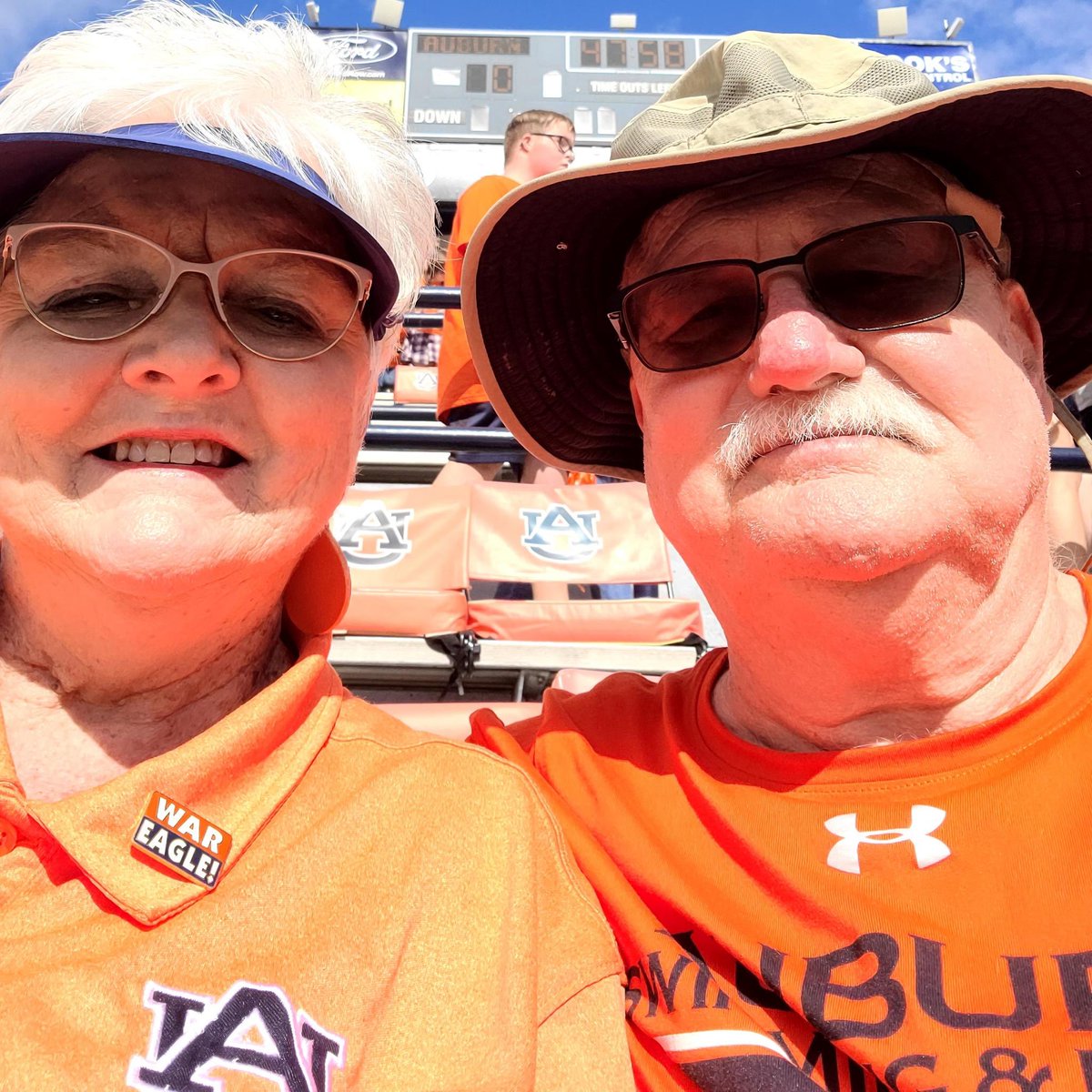 Mom and Dad at #Auburn where they meet 50yrs ago. #WarEagle