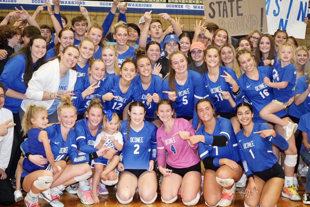 OconeeCoSchools's tweet photo. Congratulations to the Oconee County volleyball team, which defeated Hart County on Saturday to advance to the Class AAA state championship match next week against Sandy Creek. #OconeeFamily https://t.co/GO9gCojrcO