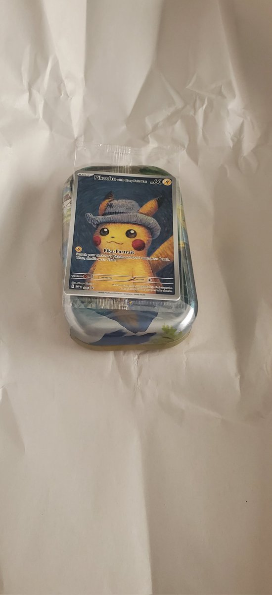 Fuecoco__'s tweet photo. Wow they actually wrapped it in with the mini-tin. Thank you @PokemonCenterUS 🙏🏻
@PokemonDealsTCG @PokemonTCGDrops
#Pikachu #VanGoh #TCG https://t.co/0EZnFrv3Yl