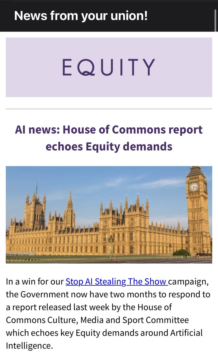📢 All @EquityUK members 📢 Lots of important NEWS FROM YOUR UNION at the moment. PLEASE make sure your correct email address is on your member profile AND ADD website*AT*equity.org.uk to your email VIP list so that you don’t miss your weekly email updates.
