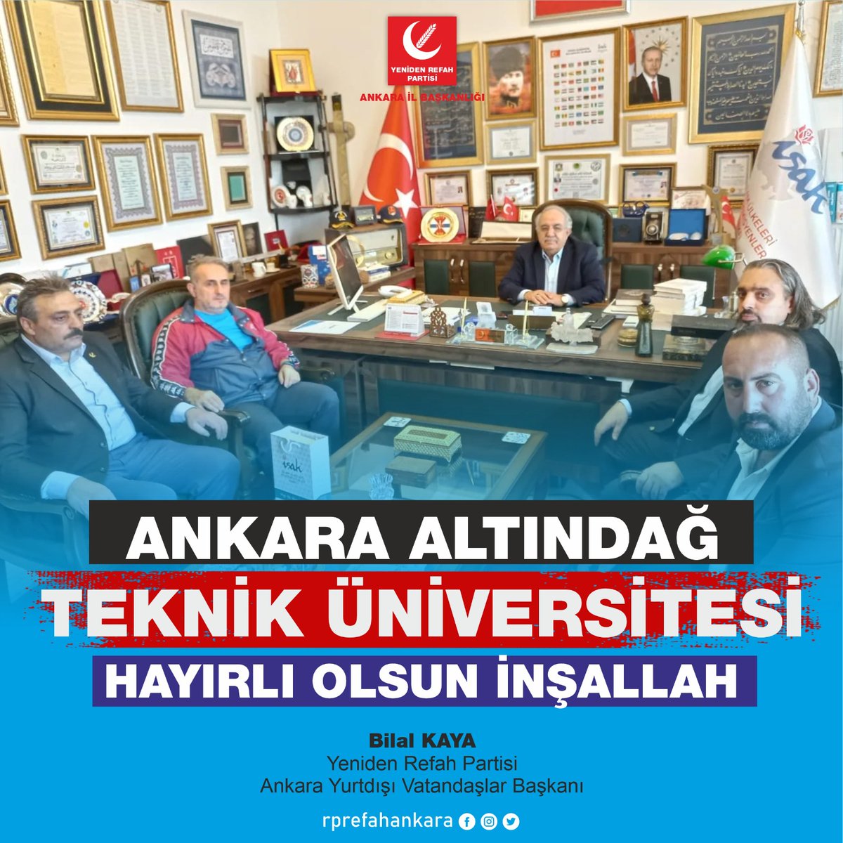 Ankara Altındağ İlçemiz için çalışmamıza hız verdik Yeniden Refah Partisi olarak. İnşaAllah Altındağımız Teknik Üniversitesine kavuşacak. #AnkaraAltındağ
@bikayaofficial 
@ErbakanFatih