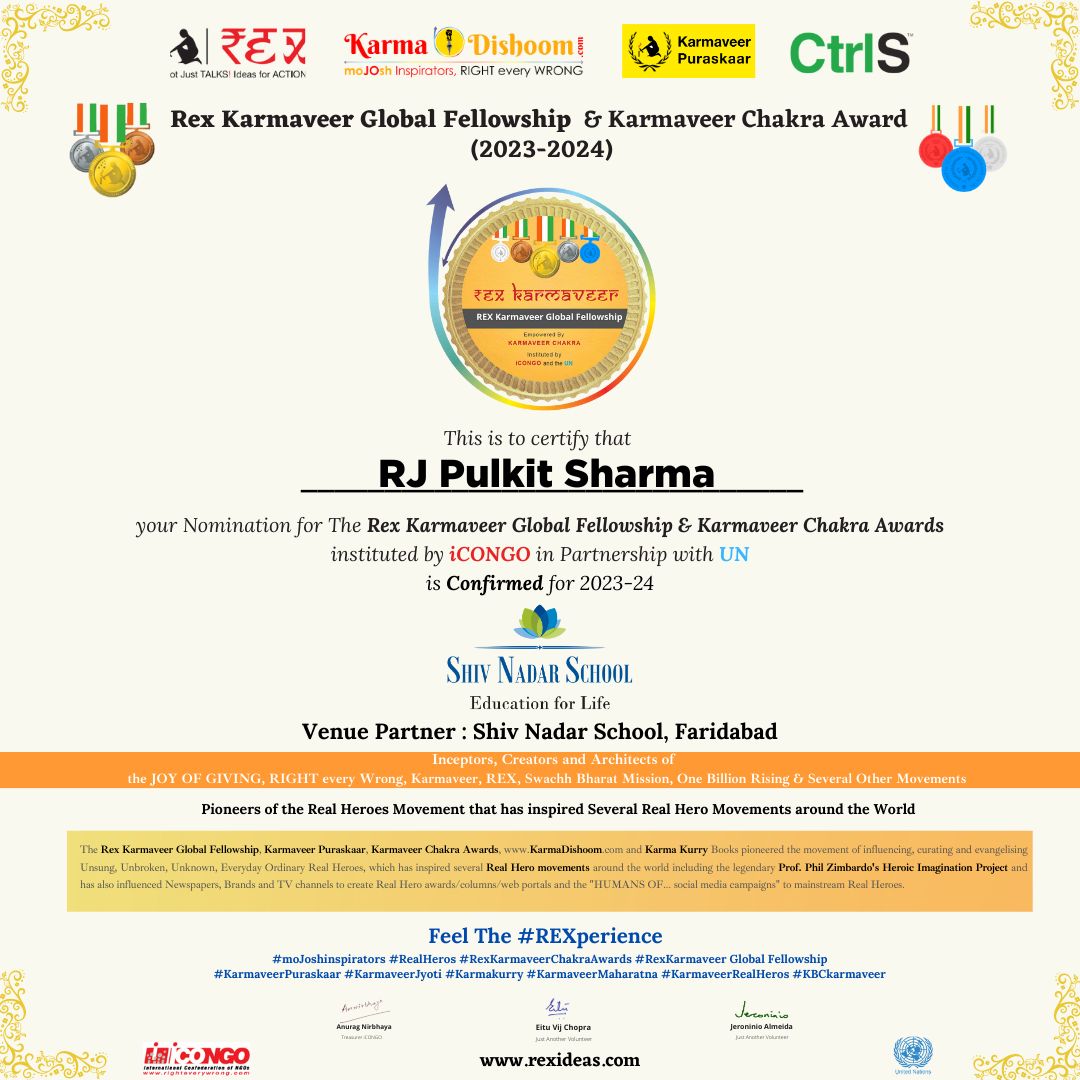 boyonbatmobile's tweet photo. Twitter family this is something big I would like to share with alll of you 💖
Happy to share MY confirmation certificate for the REX Karmaveer
Chakar Award instituted by #iCONGO in Partnership with the #UnitedNations.
Har Mahadev 🔱💖 https://t.co/ZPiO1r9atH