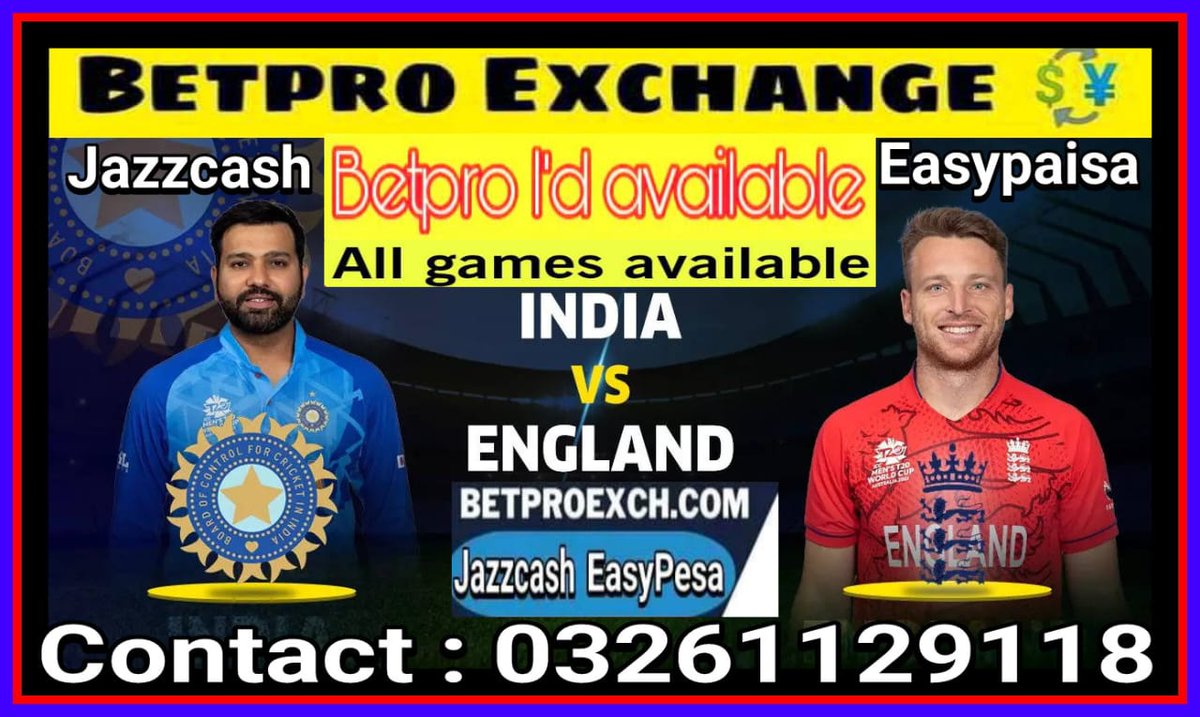 Betproexch7's tweet image. 0326-1129118 (whatsapp)
Get your ID today from 2000 deposit only
Betpro Brings you to #Exciting games like #Cricket #Football #Greyhound #HorseRacing #Tennis &amp;amp; #casino #BBL #wbbl #Online #betting #PakistanCricket #IndiaVsEngland #ICCCricketWorldCup23 #ElonMusk #Alizasehar #virat