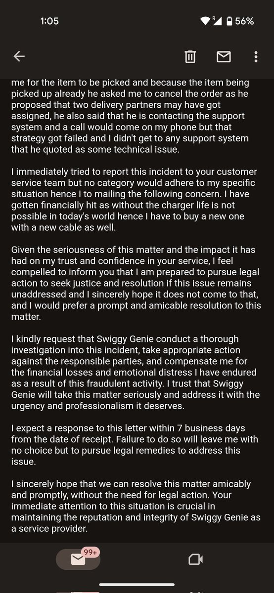 hitarth_arora's tweet photo. Addressing an unfortunate incident with @SwiggyGenie – experienced a fraud during a recent order. I've reached out for resolution, but if this isn't addressed properly, legal action may be the only recourse. Hoping for Swift response
#customerservice #swiggygenie #delhipolice https://t.co/sZkVPccdgk