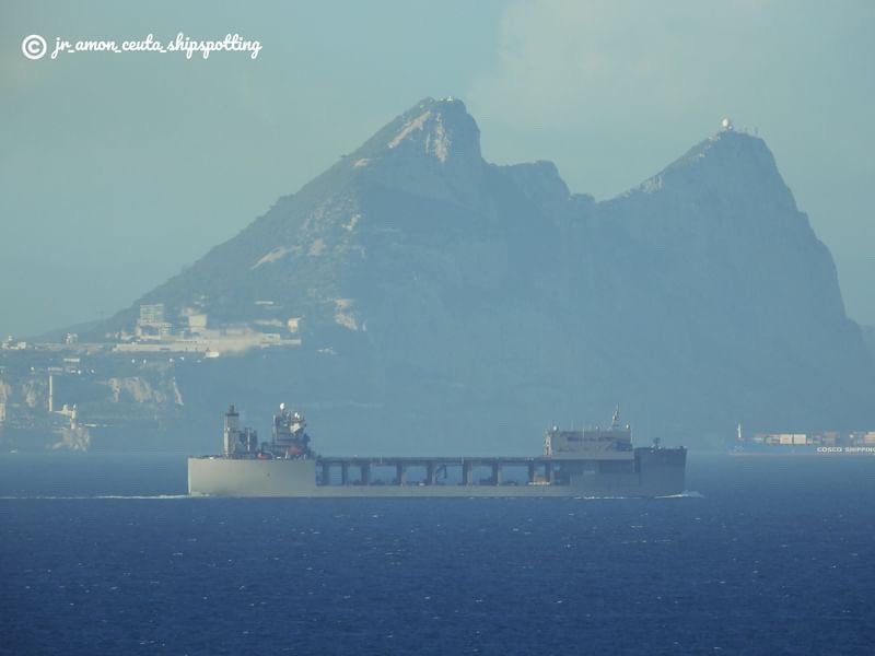 USS Hershel 'Woody' Williams (ESB-4) Lewis B. Puller-class expeditionary mobile base eastbound in the Strait of Gibraltar  - October 28, 2023 #usshershelwoodywilliams #esb4

SRC: INST- jr_amon_ceuta_shipspotting