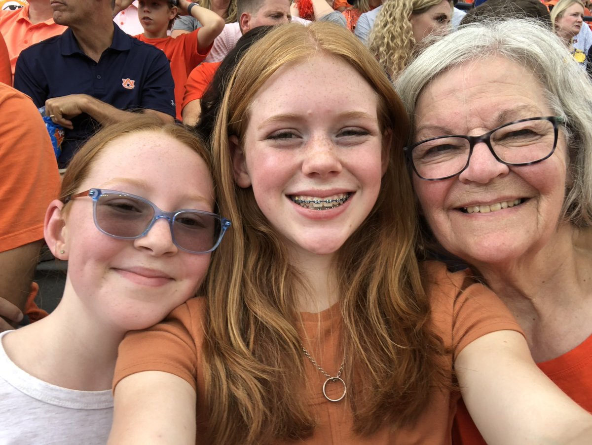 The ladies having a great time at Jordan-Hare Stadium. Go Tigers! #WarEagle
