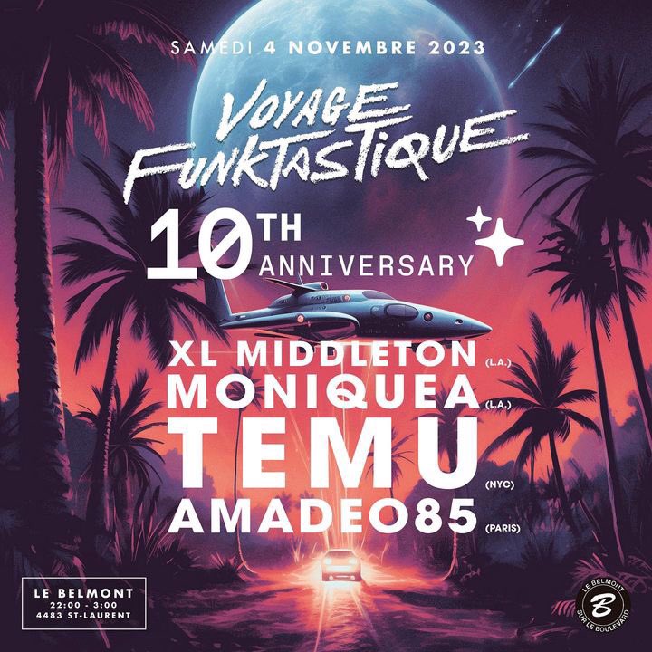 Got a live performance in Montreal on November 4th with <a href="/XLMiddleton/">XL Middleton</a> celebrating the 10 Year Anniversary of <a href="/Voyage_Funk/">Voyage Funktastique</a> !!