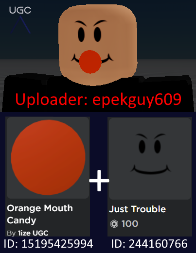 Peak” UGC on X: Looks like we basically have both epic faces uploaded as  UGC now by creator RealKaxyto. Roblox already deleted one of his faces a  bit ago, indicating that these