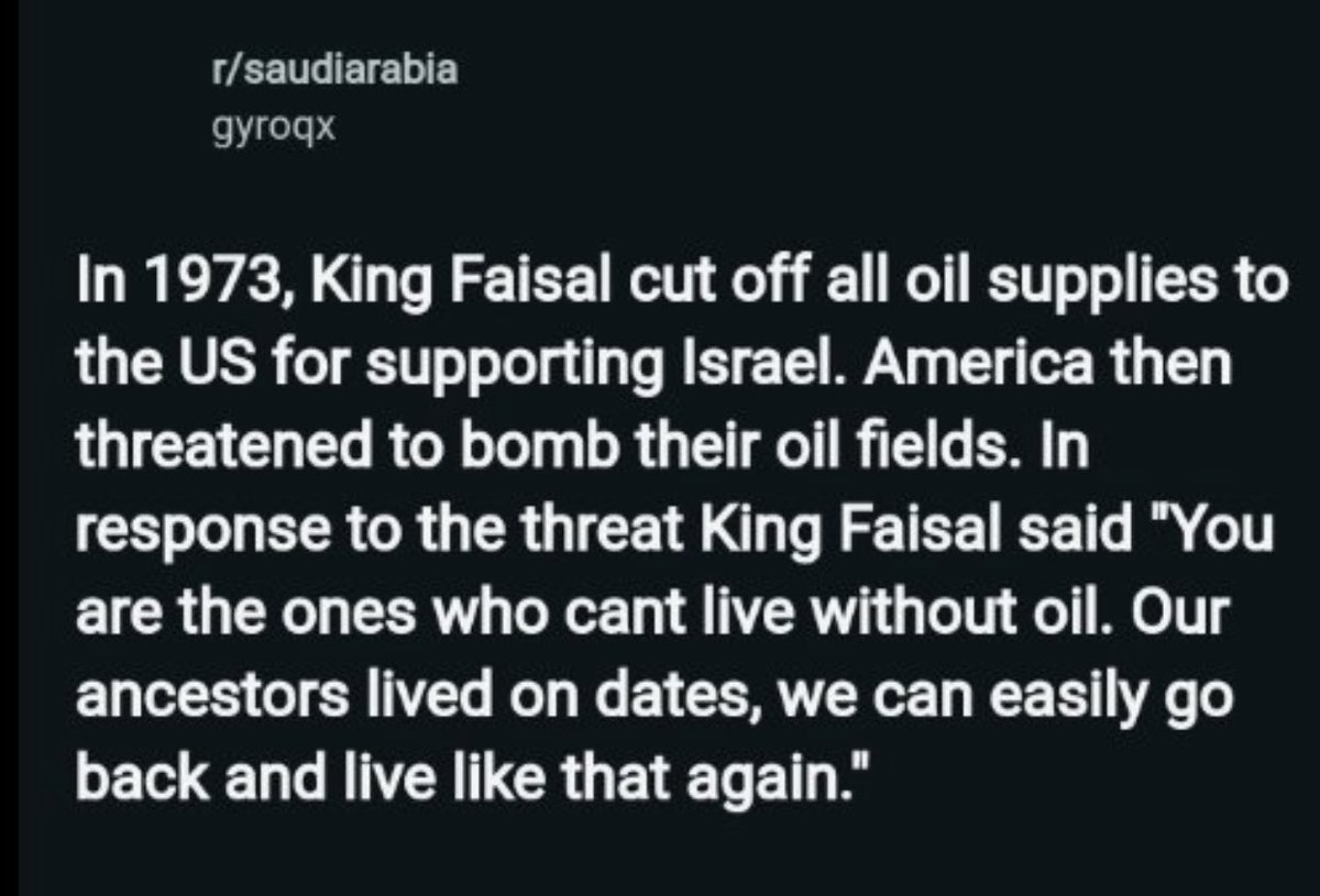 I wish Saudia Arabia took the same iron stance again.