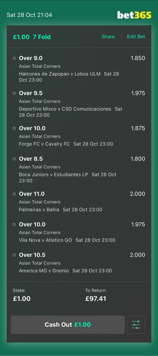 MCFC003's tweet photo. Corners today have been insane, so Late night corners it is!
I only take £1 bets could get a decent cash out with more- #gamblesafe 💥 @Hey_JAG5
@bet_with_benny https://t.co/jaQJ2TMKvt