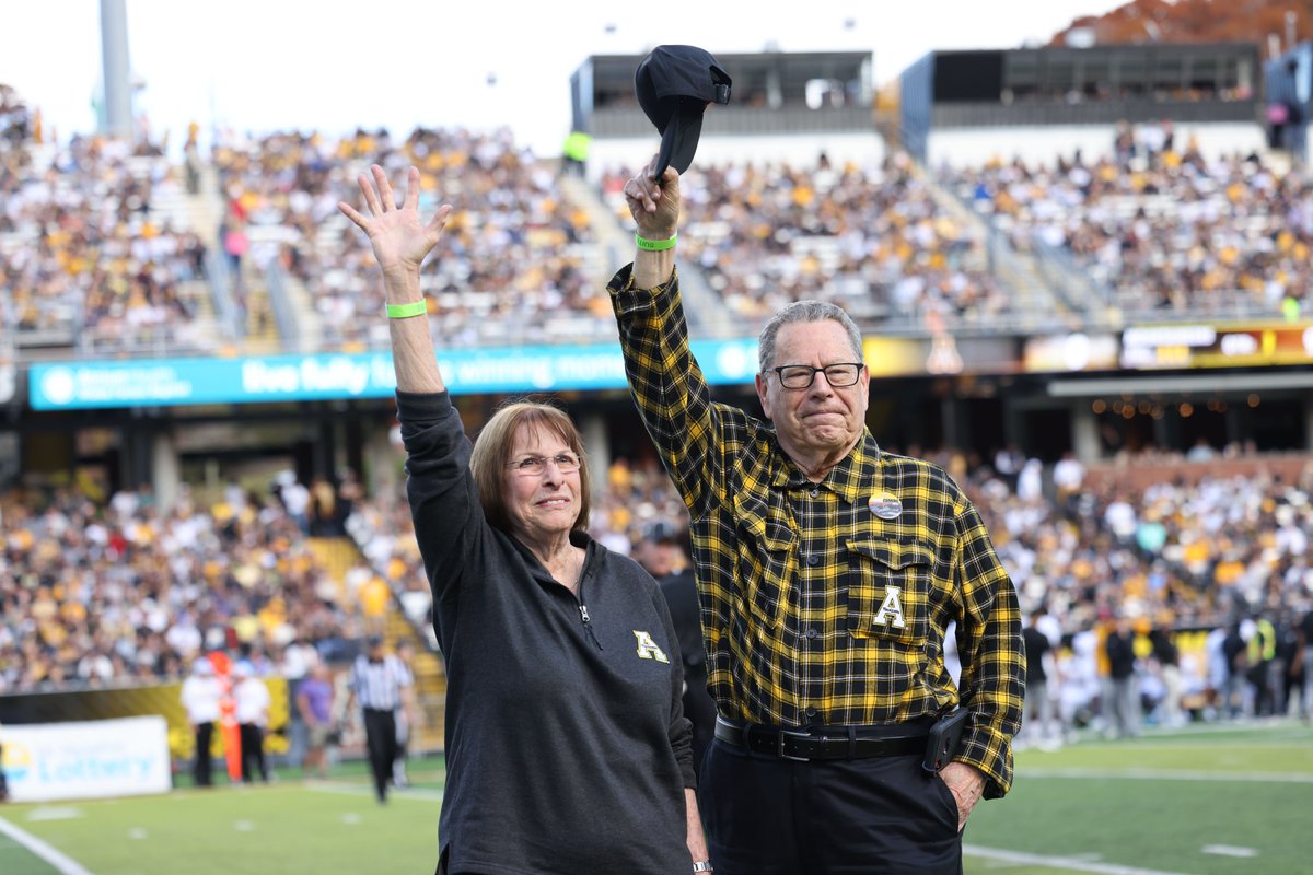 It was our honor to recognize Nancy and Neil Schaffel on the field this afternoon. They are ensuring lasting support of <a href="/appstate/">Appalachian State</a>'s arts programming, young artists, and the legacy of An Appalachian Summer Festival.