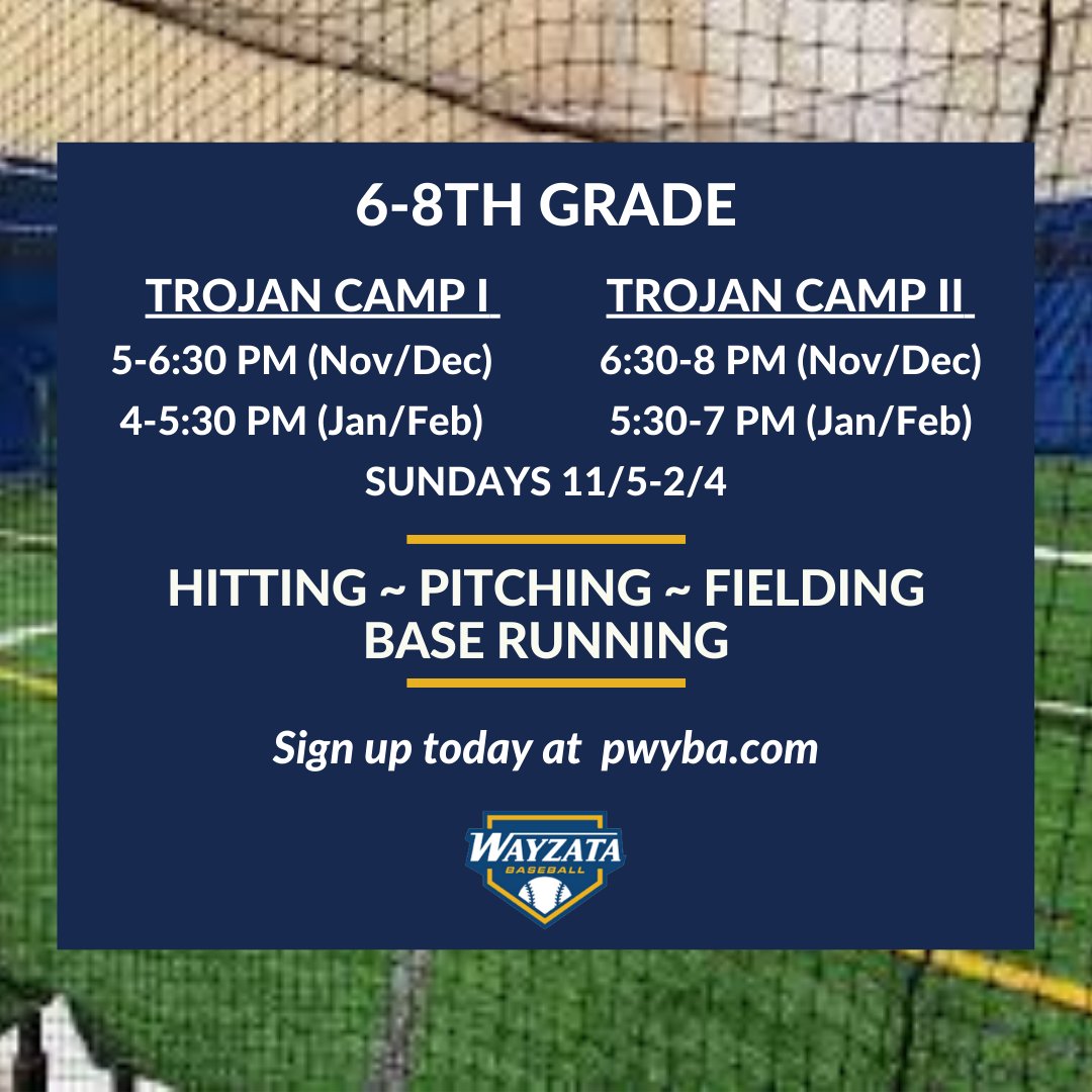 PWYBA's tweet image. Trojan Camps begin in ONE WEEK! View details and sign up today at pwyba.com.