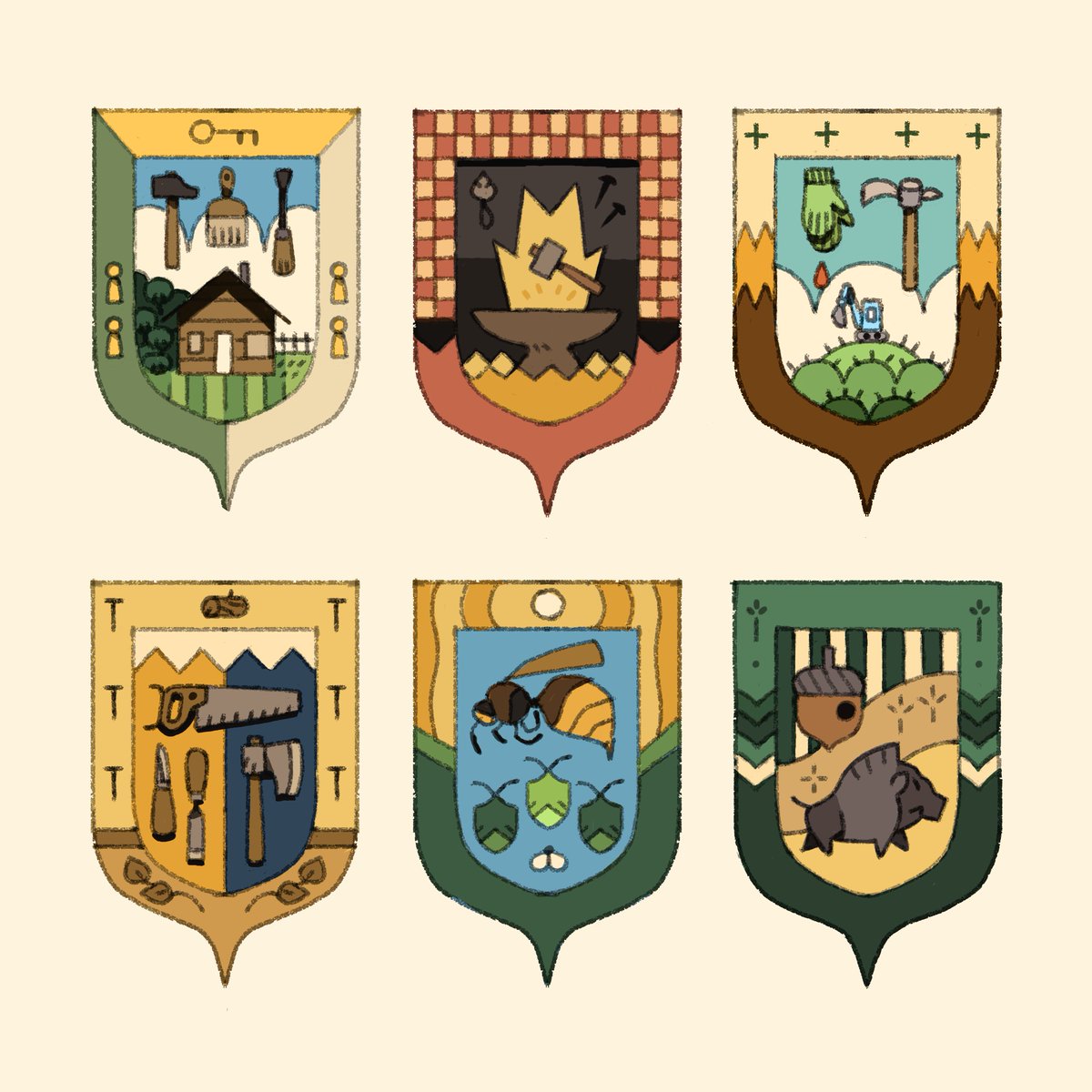 「Coats of arms to illustrate milestones o」|AlexandreDiboineのイラスト