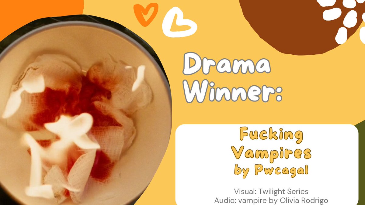 thevat's tweet photo. The Winner of Accolades Best Drama, Best Live-Action,  AND Best in Show goes to F*cking Vampires by @pwcagal https://t.co/OdT4SjcyiH