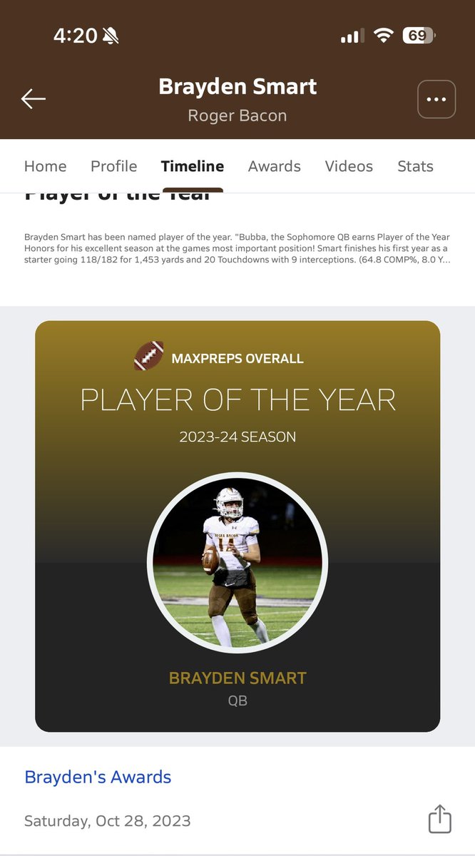 Just the beginning. Couldn’t have done it without the guys <a href="/RBSpartans/">Roger Bacon Spartans</a> <a href="/RogerBaconFB/">Roger Bacon Football</a> @RedHawksRecruit <a href="/MSJ_FB/">Mount St. Joseph Football</a>