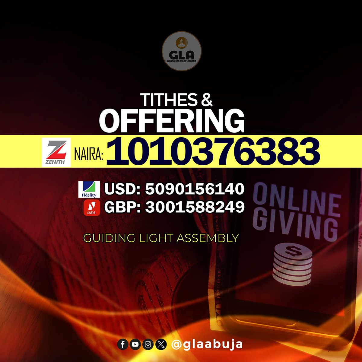 glaabuja's tweet photo. 02P 2023
Send Your Tithes, Offering &amp; Partnership

#glaabuja #02P #seasonsoffruitfulness #experience #Jesus #encounter #fruitfulness #supernatural #worship #praise #koinonia #declaration #prayers #glory #abuja #fct https://t.co/JyCoHoShfx