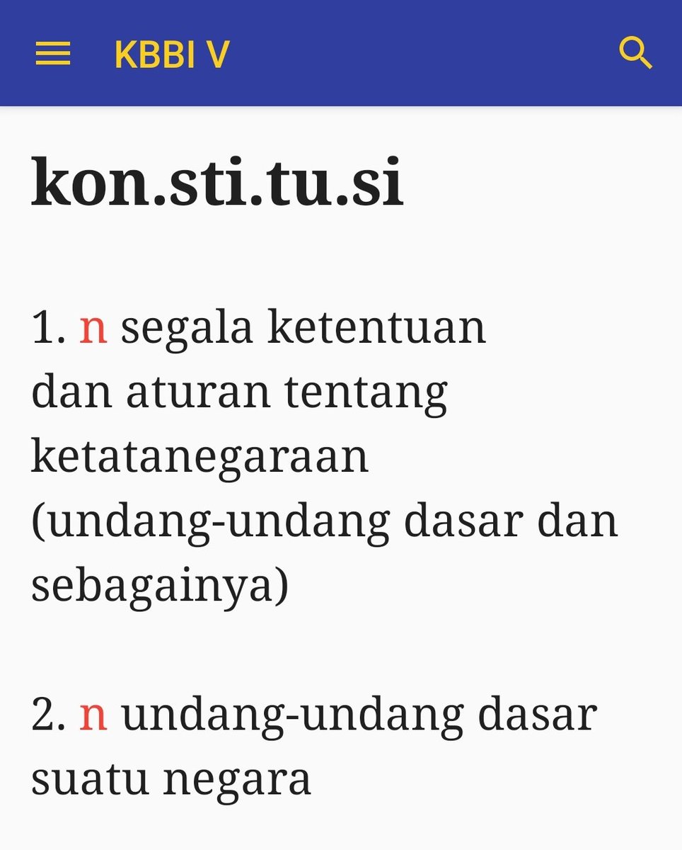 Est_1789's tweet photo. Konstitusi menurut Kamus Besar Bahasa Indonesia https://t.co/opEqFzOYJL