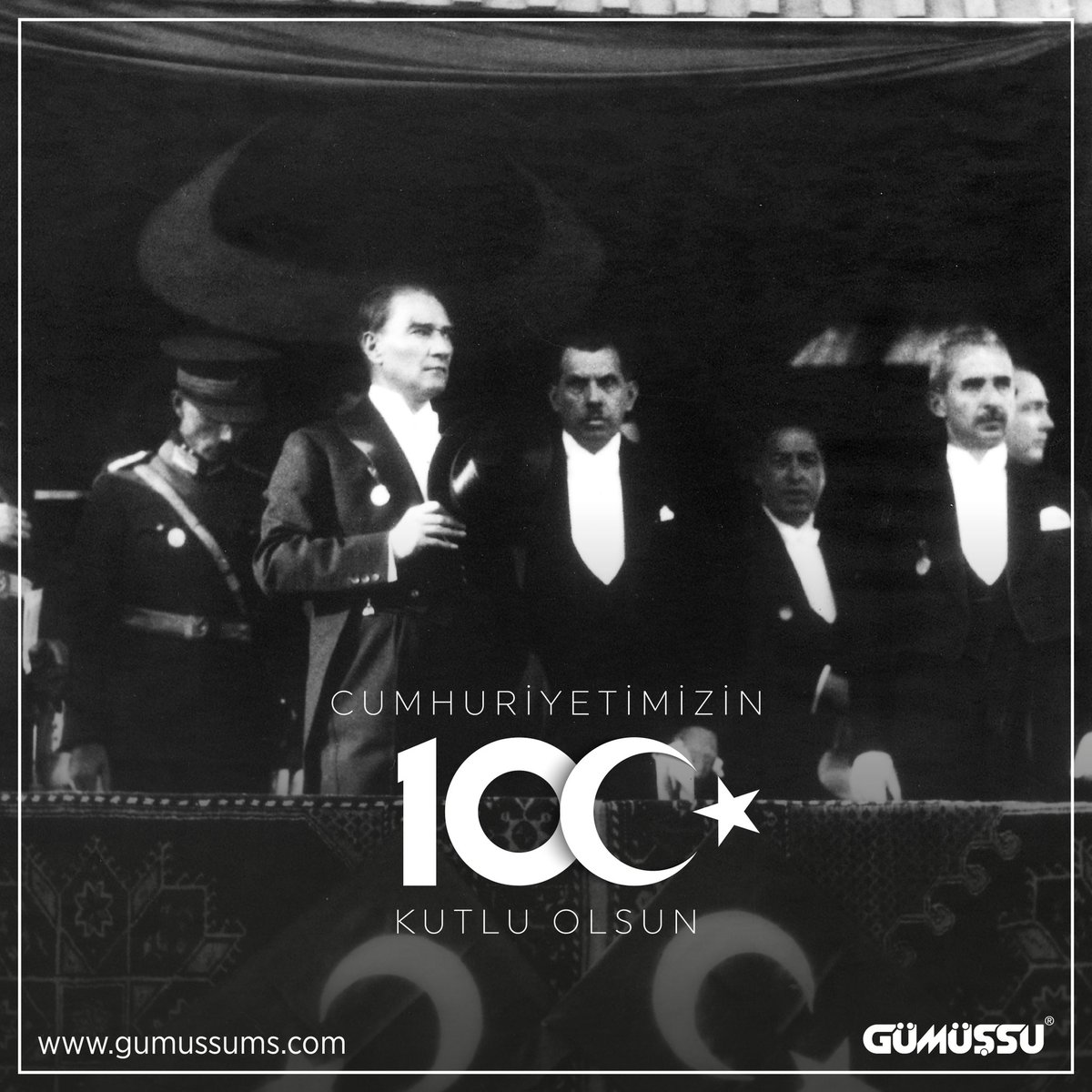 Gazi Mustafa Kemal ATATÜRK’ü, kahraman silah arkadaşlarını ve aziz şehitlerimizi minnetle anıyor, gazilerimize şükranlarımızı sunuyoruz.

29 Ekim Cumhuriyet Bayramımız ve Cumhuriyetimizin 100’üncü yılı kutlu olsun.

#GÜMÜŞSU #CumhuriyetimizEminEllerde #29EkimCumhuriyetBayramı🇹🇷