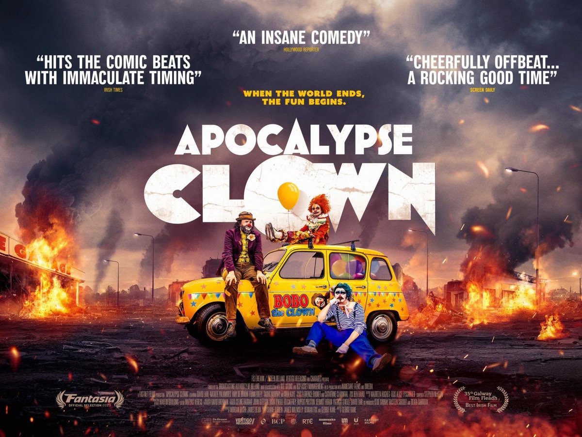This evening’s viewing: #ApocalypseClown 

Truly absurdist humour in the vein of League of Gentleman, a truly marmite film, you’ll either love or hate it. Absolutely carried by the batshit Funzo the clown who provides wonderful spit-take laughs.

#NowWatching #HorroMovies