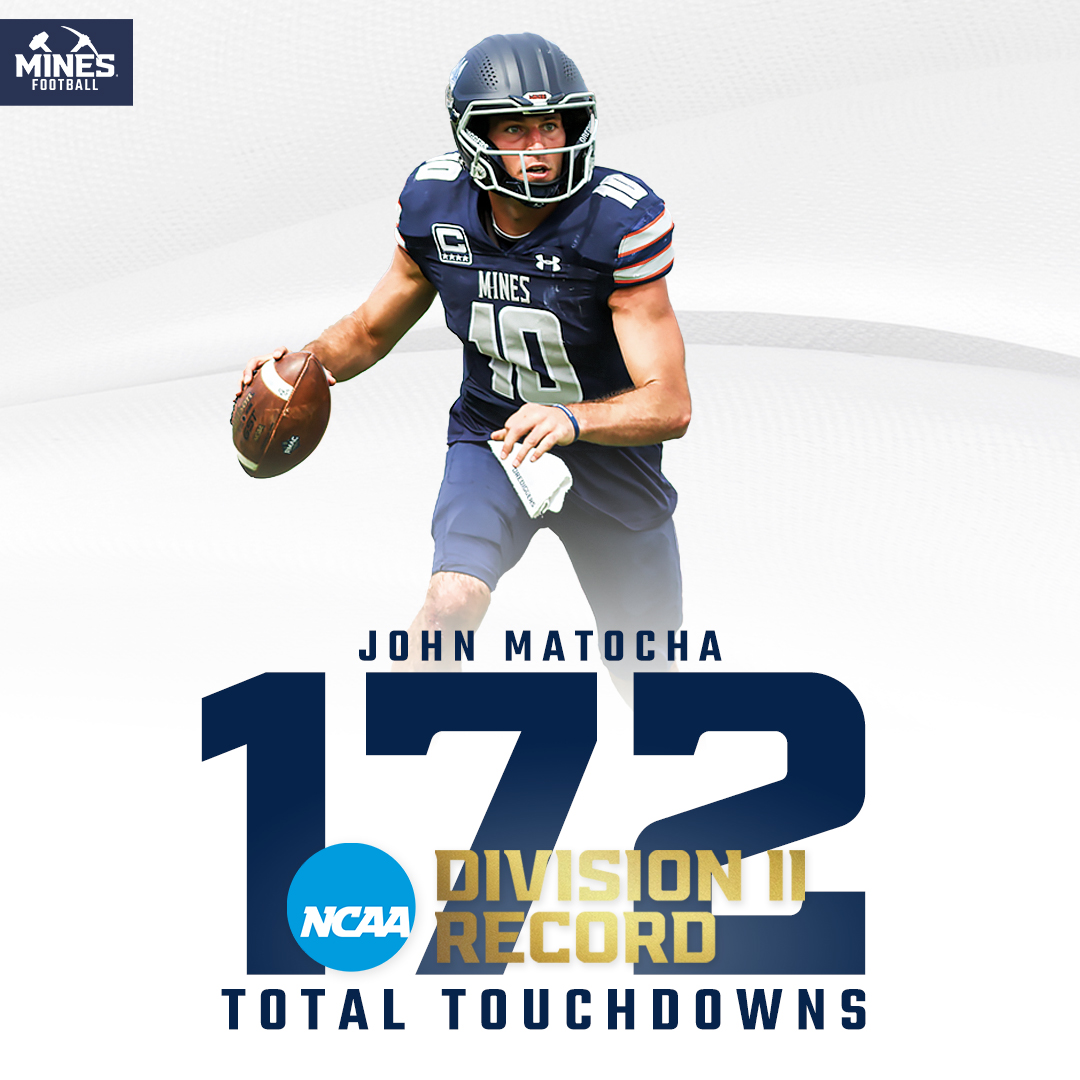 𝗡𝗖𝗔𝗔 𝗗𝗜𝗩𝗜𝗦𝗜𝗢𝗡 𝗜𝗜 𝗖𝗔𝗥𝗘𝗘𝗥 𝗧𝗢𝗨𝗖𝗛𝗗𝗢𝗪𝗡 𝗥𝗘𝗖𝗢𝗥𝗗

Truly the greatest of all time. John Matocha now stands alone in Division II history with 172 career touchdowns, eclipsing the mark previously held by Shepherd's Tyson Bagent.

#HelluvaEngineer