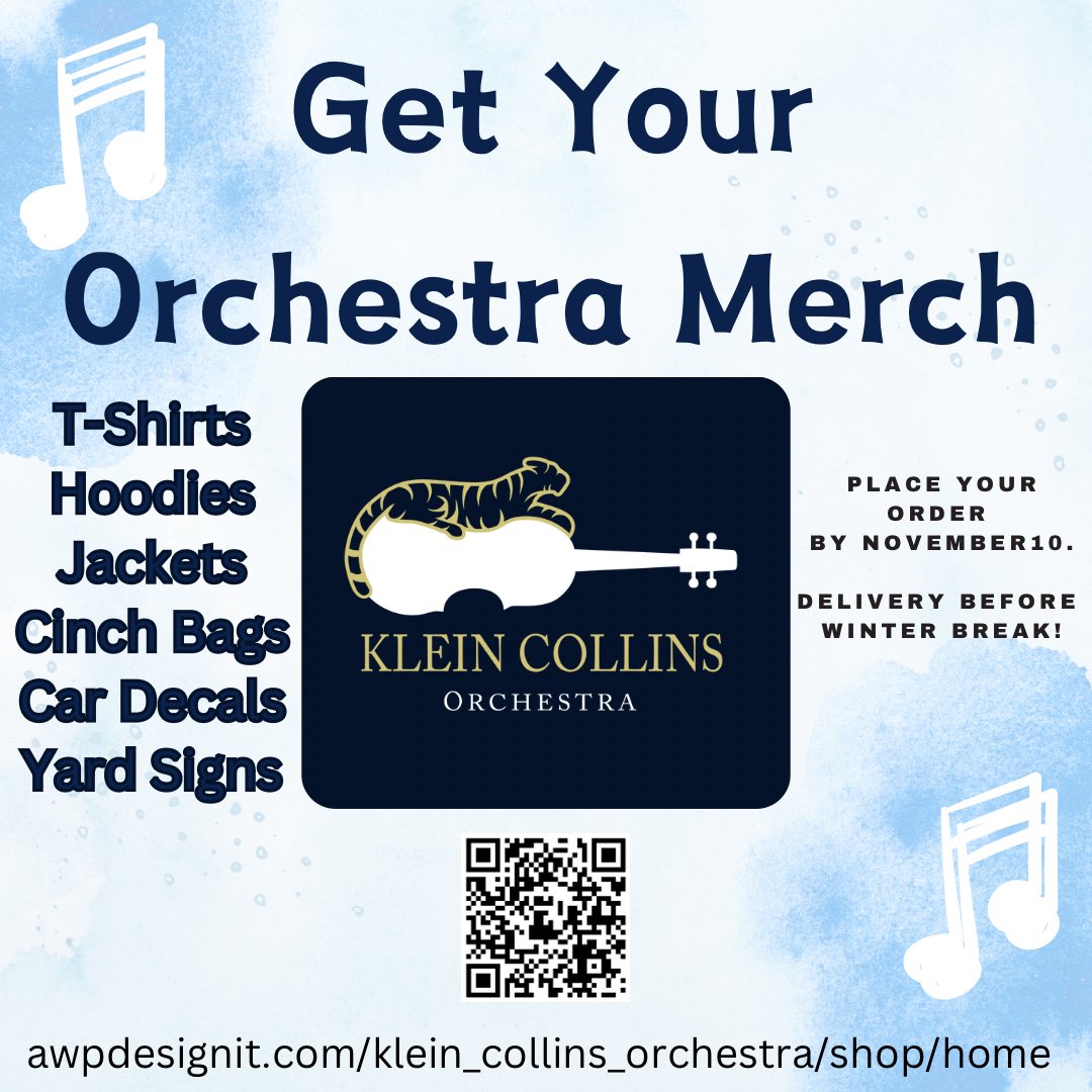 Our Spirit Store is now open! Order merchandise before Nov. 10. Orders arrive before winter break.

awpdesignit.com/klein_collins_…