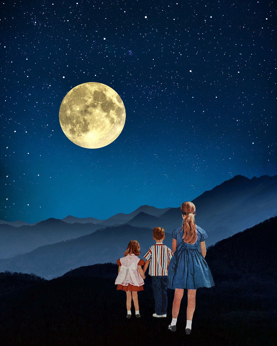 Moon Walk 885 #collage #collageart #fullmoon
