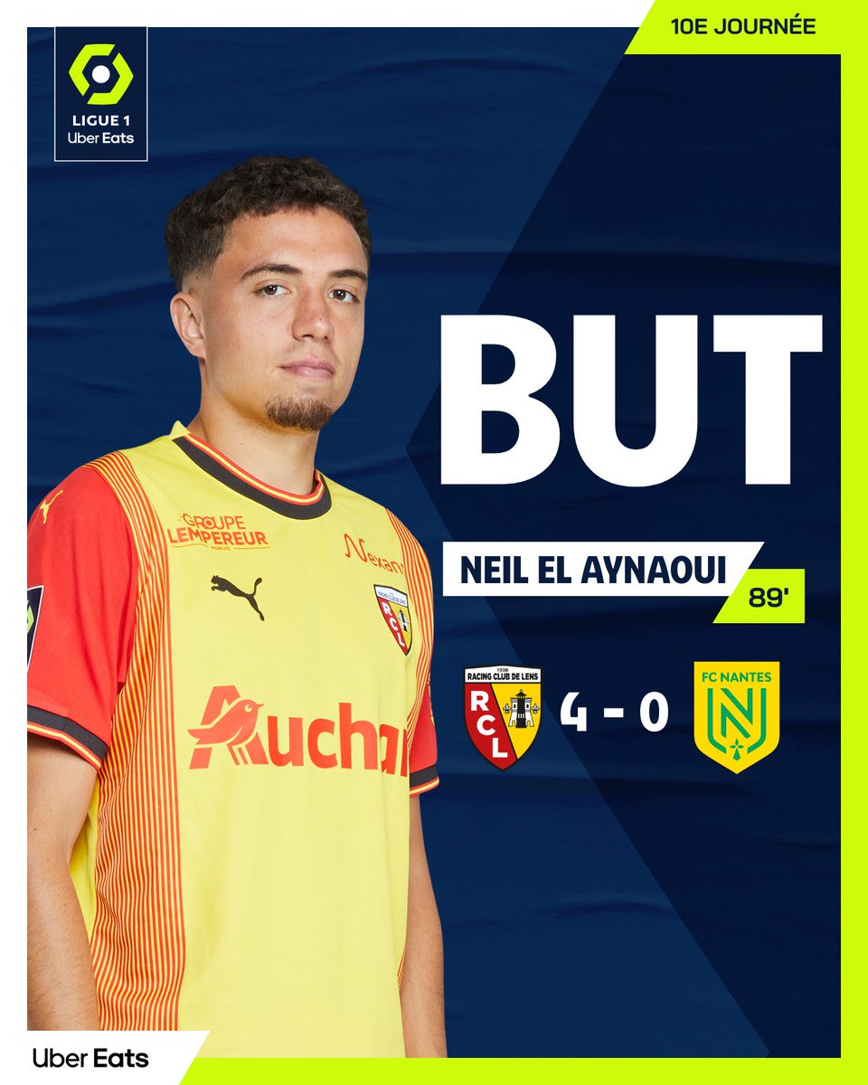 Ligue1's tweet photo. Premier but en pro pour Neil El Aynaoui 💪 ! Soirée parfaite pour le @RCLens 👏

#RCLFCN https://t.co/iFpKCP2TJG