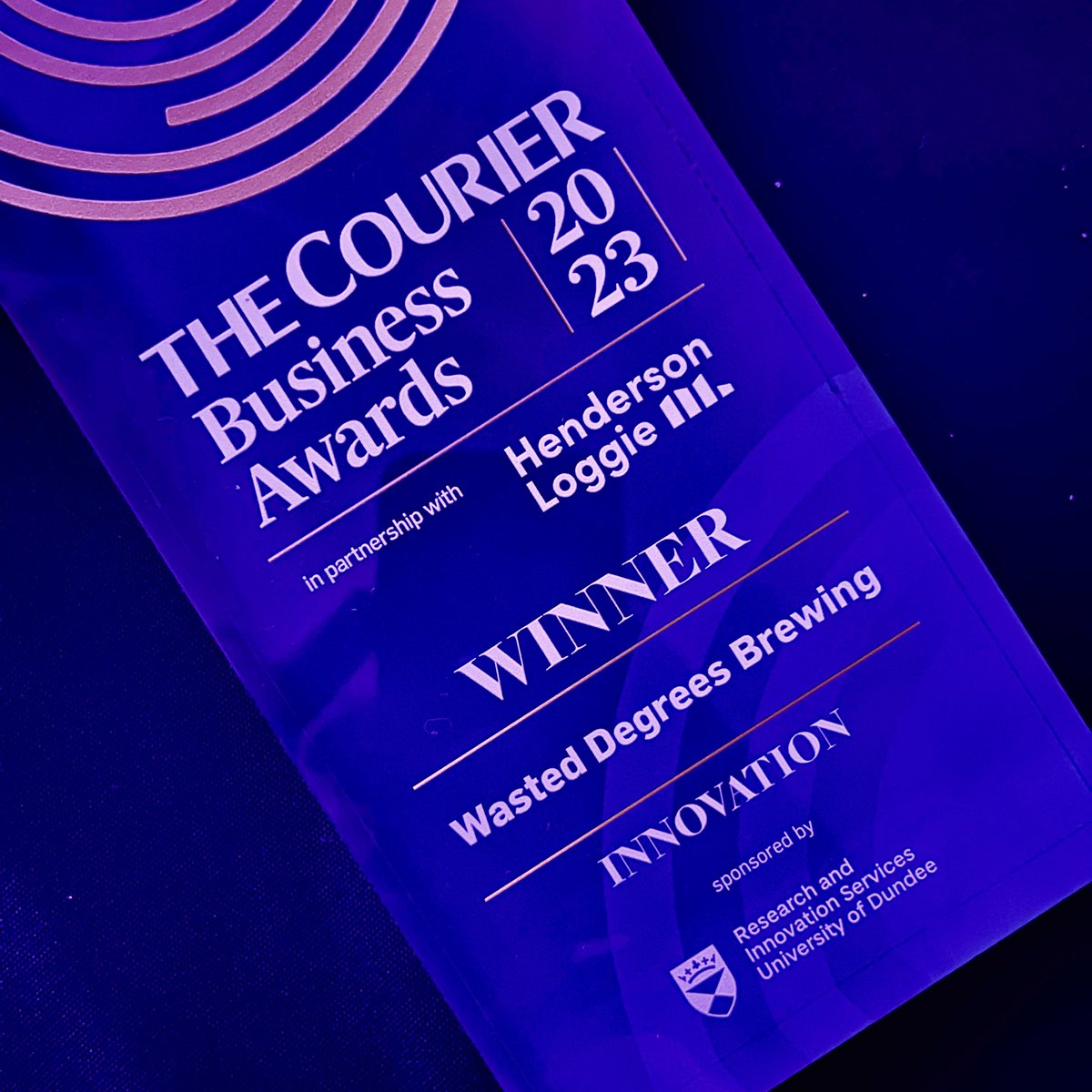 Wasted Degrees (@degreeswasted) on Twitter photo And it’s a win for Wasted Degrees at the 10th annual Courier Business Awards! We’ve won the coveted Innovation Award! 🥳🥳🥳
Thanks <a href="/thecourieruk/">The Courier</a> <a href="/HendersonLoggie/">Henderson Loggie</a> <a href="/dundeeuni/">University of Dundee</a> And it’s a win for Wasted Degrees at the 10th annual Courier Business Awards! We’ve won the coveted Innovation Award! 🥳🥳🥳
Thanks <a href="/thecourieruk/">The Courier</a> <a href="/HendersonLoggie/">Henderson Loggie</a> <a href="/dundeeuni/">University of Dundee</a>