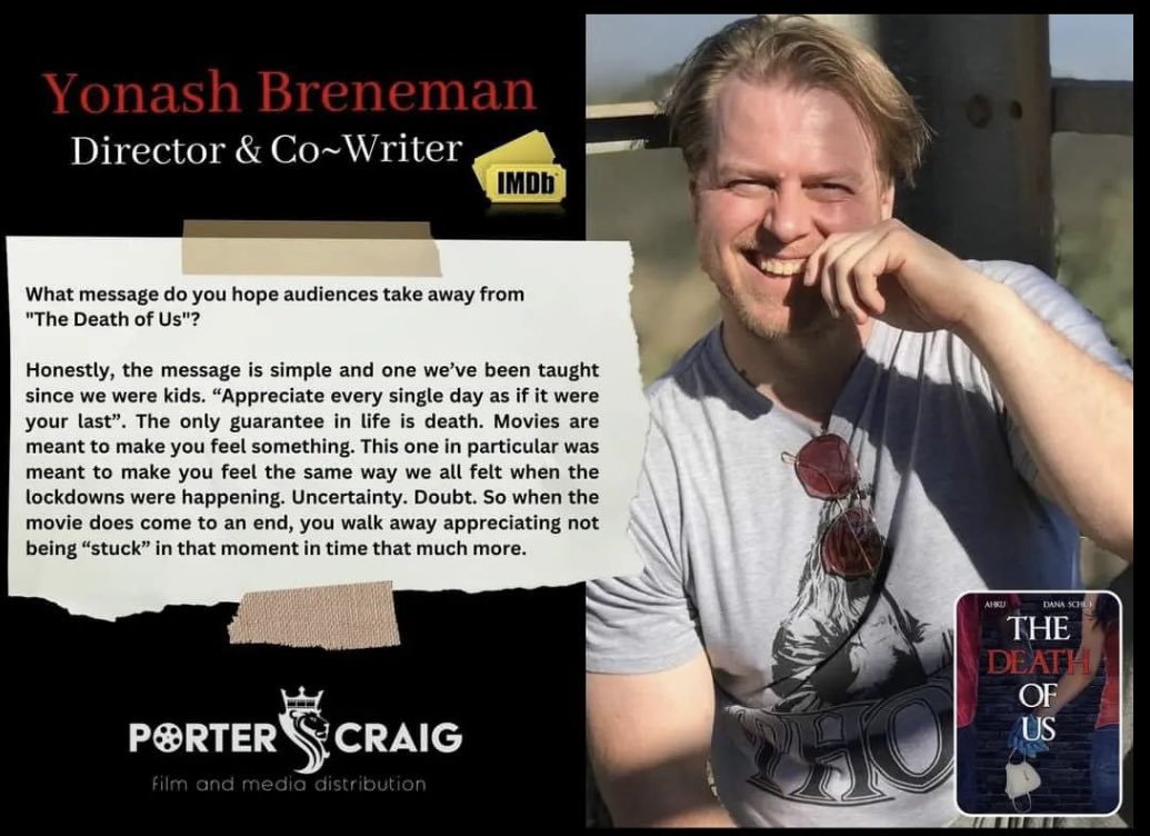 Yonash Breneman Film Takes Viewers on a Trip Down the Memory Lane of Pandemic Days with "The Death of Us" #TheDeathOfUs 
#TheDeathOfUsMovie #MovieNews #IndieFilm
#FilmReview #Cinema #FilmPR #FilmFans 🎬🍿🧡 apnews.com/press-release/…