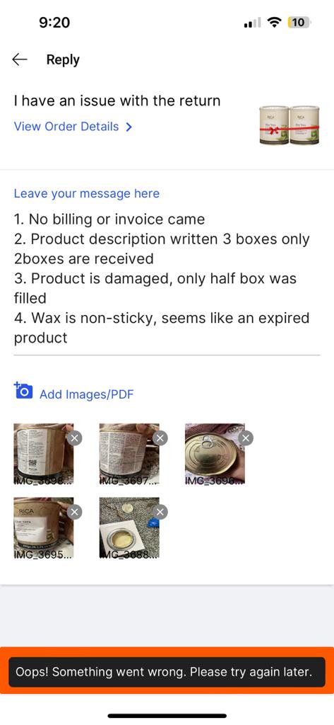Iamtwinki's tweet photo. Hi team,

Order ID - OD329364888421444100 was placed and i have received the damage product and customer service cudnt give resolution even after repeated calls

There is error as well while uploading the pics
@Flipkart @flipkartsupport https://t.co/FXcnVxTqXe