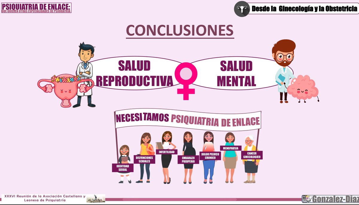 Muchas gracias a <a href="/DrSerranoLeon/">Antonio Serrano</a> por invitarme para compartir lo que le pide la Ginecología a la Psiquiatría de enlace, en la XXXVI Reunión Asociación CyL de Psiquiatría. Acompañado de dos grandes compañeras de CAULE: <a href="/mdballesteros/">María Ballesteros</a> (Endocrinóloga) y Elia Samaniego (Dermatóloga).
