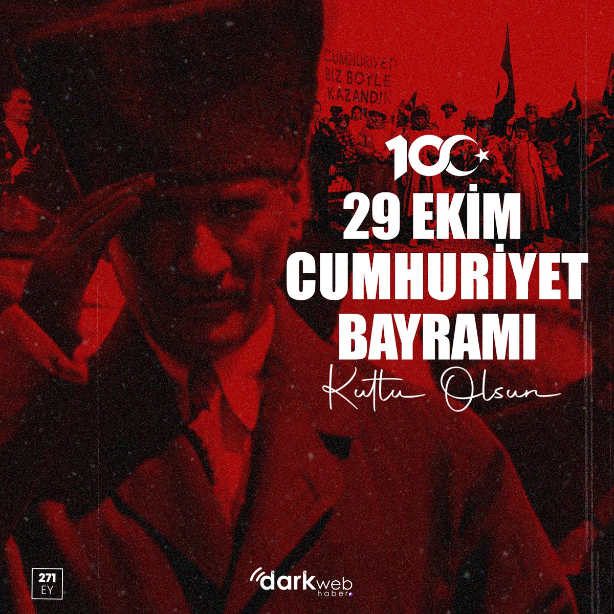 darkwebhaber's tweet photo. TÜRKİYE CUMHURİYETİ 100 YAŞINDA! 🇹🇷

"Ey yükselen yeni nesil!  İstikbal sizsiniz. Cumhuriyeti biz kurduk, onu yükseltecek ve yaşatacak sizsiniz."

— Mustafa Kemal Atatürk https://t.co/a8ikyexcRr