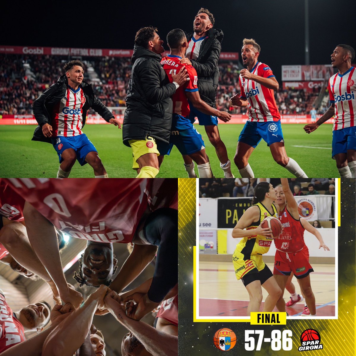 ✅ Girona FC 
✅ <a href="/BasquetGirona/">Bàsquet Girona</a> 
✅ <a href="/unigirona/">Spar Girona</a> 

😳 Quina manera de començar les Fires, GIRONINS! ❤️‍🔥