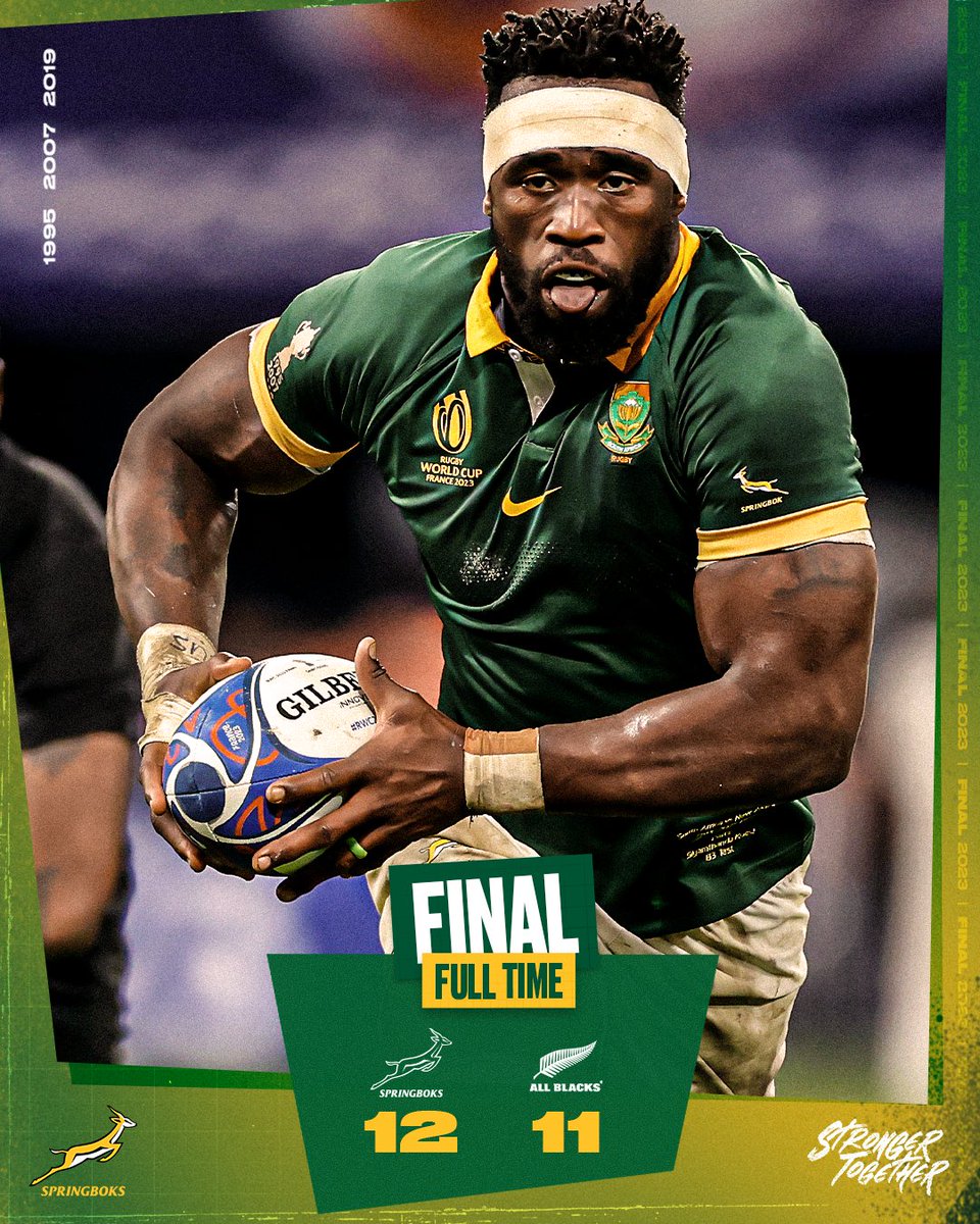 Heroic by the #Springboks 🏆 #StrongerTogether #RWCFinal #RSAvNZL