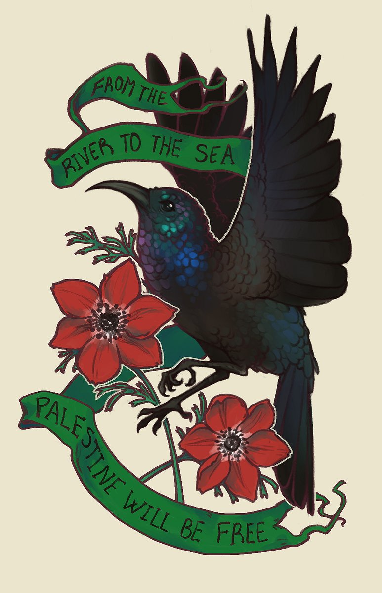 KyzuzuArt's tweet photo. This little black bird you keep seeing is the Palestine Sunbird. While looking at photos I read there were efforts from Israel to have it renamed in 2015, because of its name and what it symbolizes #CeasefireNOW #FreePalestine https://t.co/ZPUM2M0CxI