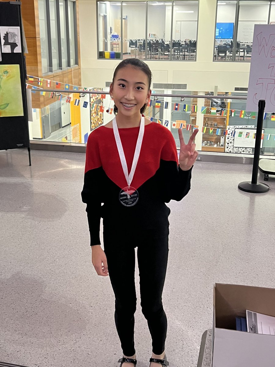 Our Junior High Speech team competed at JCS last night in a Halloween-themed tournament. Huge congratulations to gold medalist Khaliya, and silver medalists Sarah &amp; Elina! 🏅