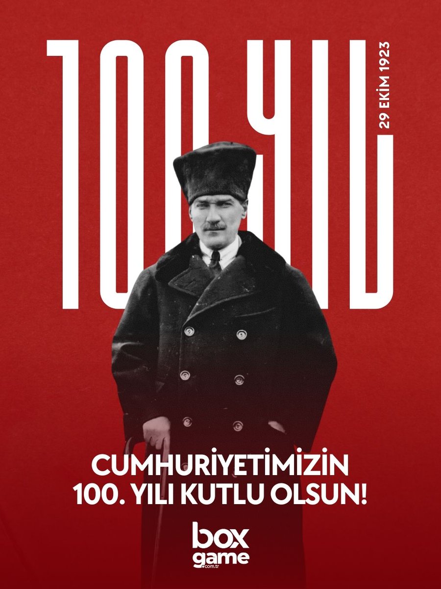 boxgamecomtr's tweet photo. "Türkiye Cumhuriyeti ilelebet payidar kalacaktır." Cumhuriyetimizin 100. Yılı Kutlu Olsun.

#100Yaşında #29Ekim #29EkimCumhuriyetBayramı https://t.co/ETCKq8obVa