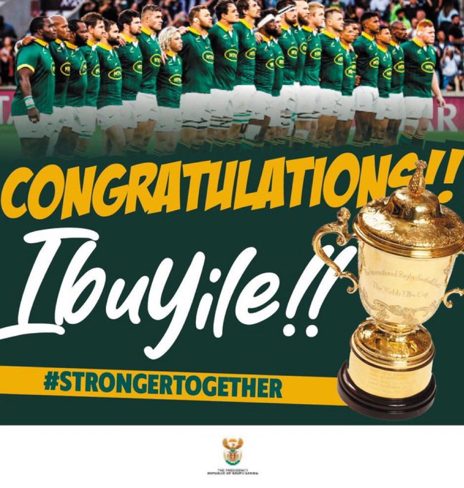 It came back home!!! #ForSouthAfrica #Springboks #StrongerTogether #RWC2023