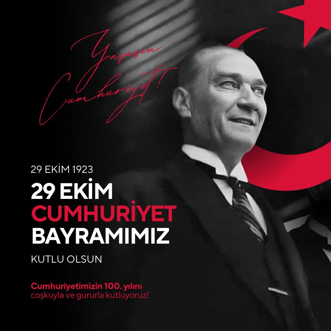 #Atatürkünİzinde100YIL
Yaşasın C U M H U R i Y E T 🇹🇷