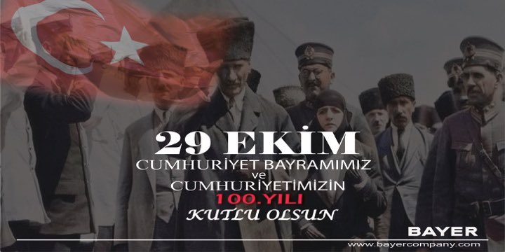 Bayer_Water's tweet photo. 100. yılımız kutlu,
100'ümüz Atatürk'e dönük olsun.
#Cumhuriyetimizin100YılıKutluOlsun https://t.co/cCIJ8w0Arj