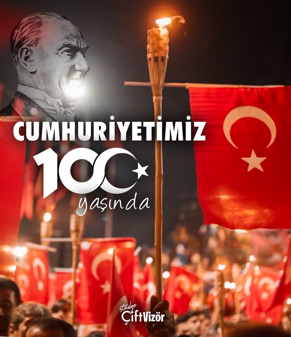 Milletimizin, ülkemizin, bizim CUMHURİYETİMİZİN 100.yılı Kutlu Olsun 🇹🇷 

Nice 100 Yıllara Türkiyem 🇹🇷

#Cumhuriyetimizin100YılıKutluOlsun