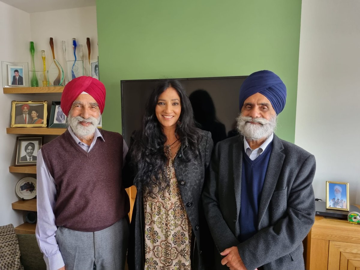 RamindarS's tweet photo. It was a real pleasure welcoming two highly respected British academics, Dr Opinderjit Takhar and Dr. Sujinder Singh Sangha at my residence in Leamington Spa yesterday. We shared our views on a wide range to topics including our personal memories of 1960s. https://t.co/VFTRcLpo8R