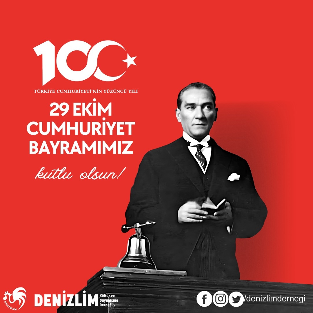 #Denizlim

Cumhuriyetimiz #100Yaşında!   

29 Ekim Cumhuriyet Bayramımız kutlu olsun.

Cumhuriyetimizin kurucusu Gazi Mustafa Kemal ATATÜRK başta olmak üzere tüm şehit ve gazilerimizi rahmet ve minnetle anıyoruz. 

Nice yüzyıllara…